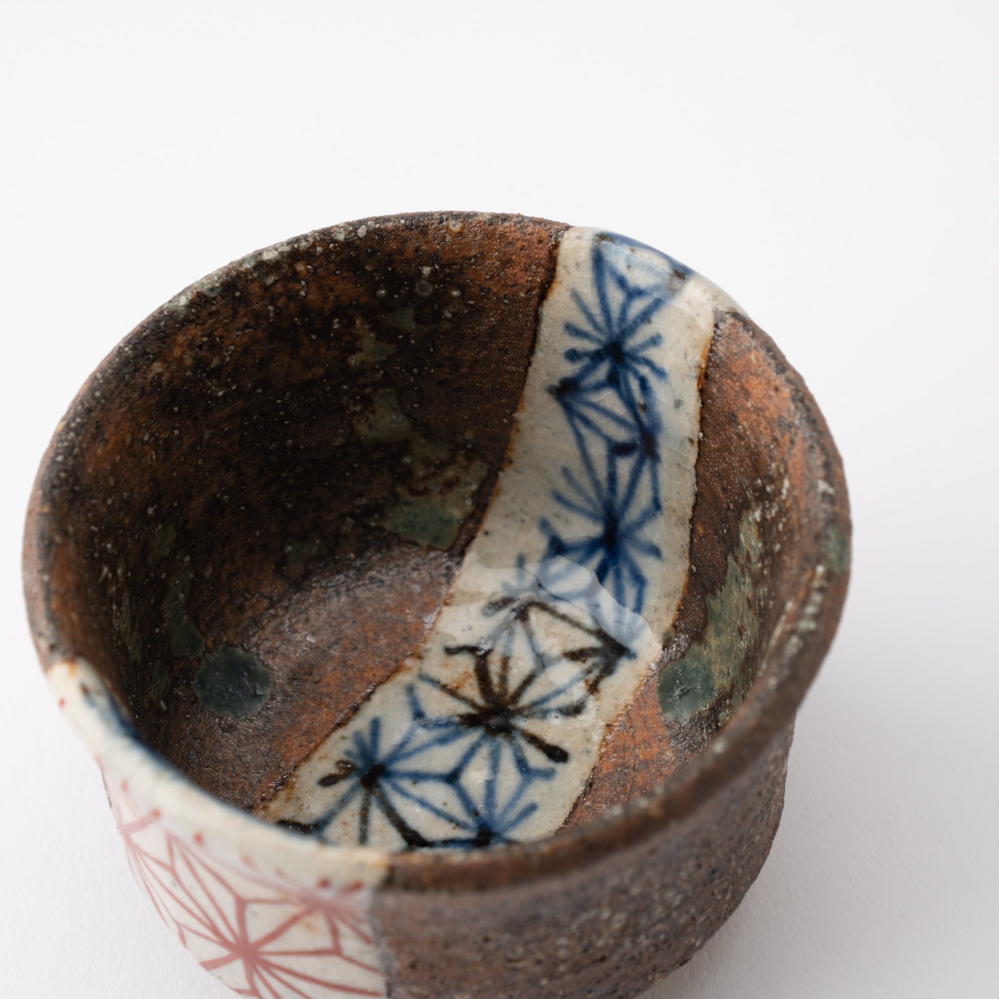 Kousai Kiln Hemp Leaf Hasami Guinomi Sake Cup - MUSUBI KILN - Quality Japanese Tableware and Gift