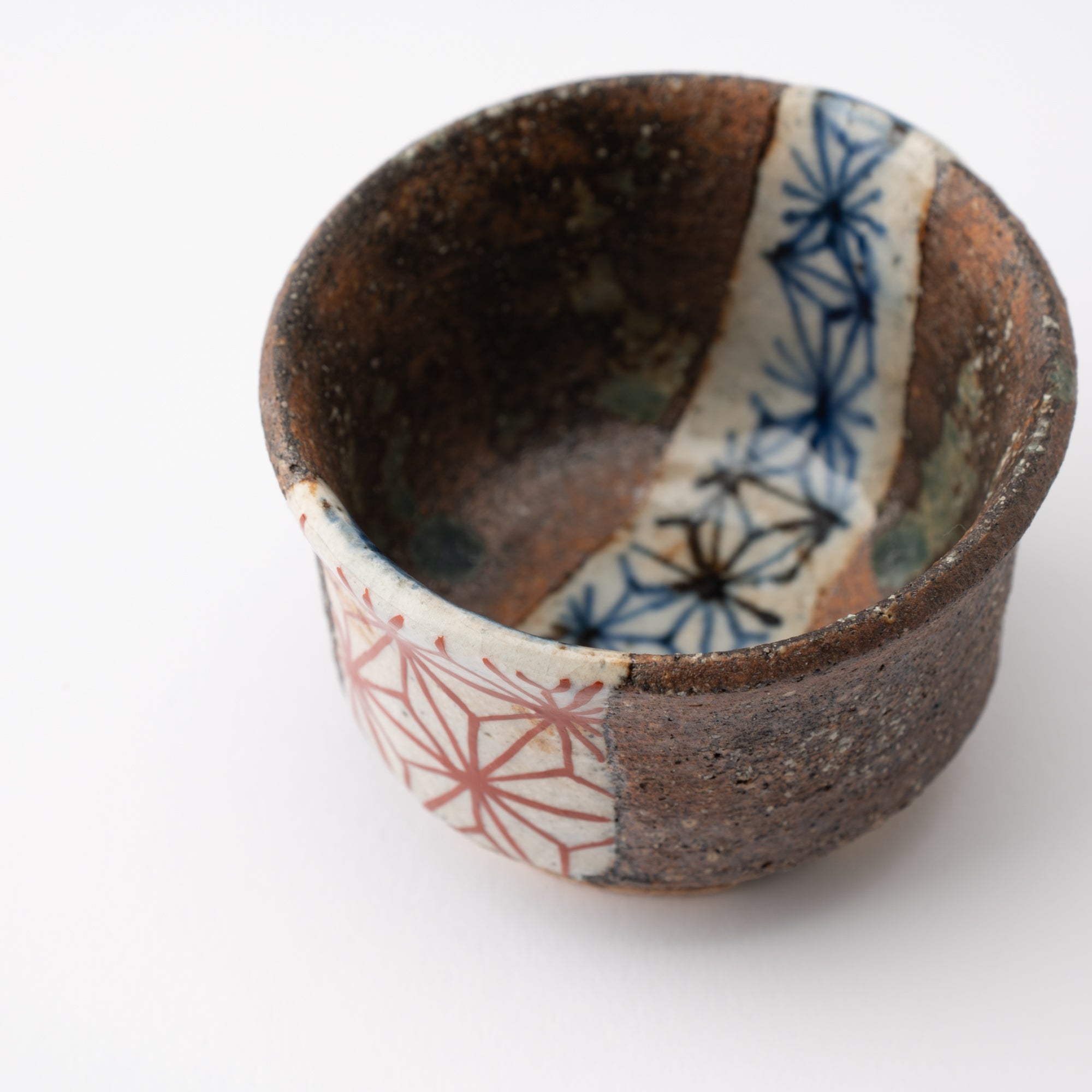 Kousai Kiln Hemp Leaf Hasami Guinomi Sake Cup - MUSUBI KILN - Quality Japanese Tableware and Gift