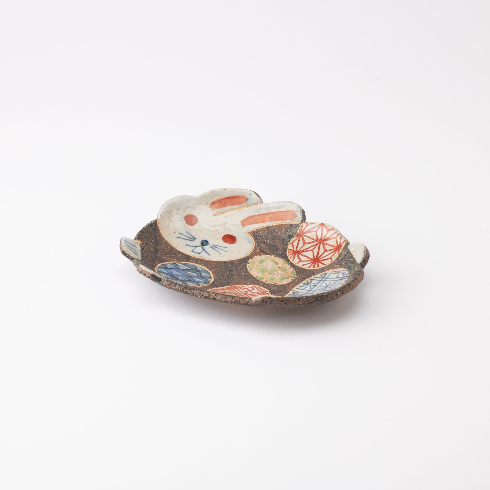 Kousai Kiln Playful Rabbit Hasami Plate - MUSUBI KILN - Quality Japanese Tableware and Gift