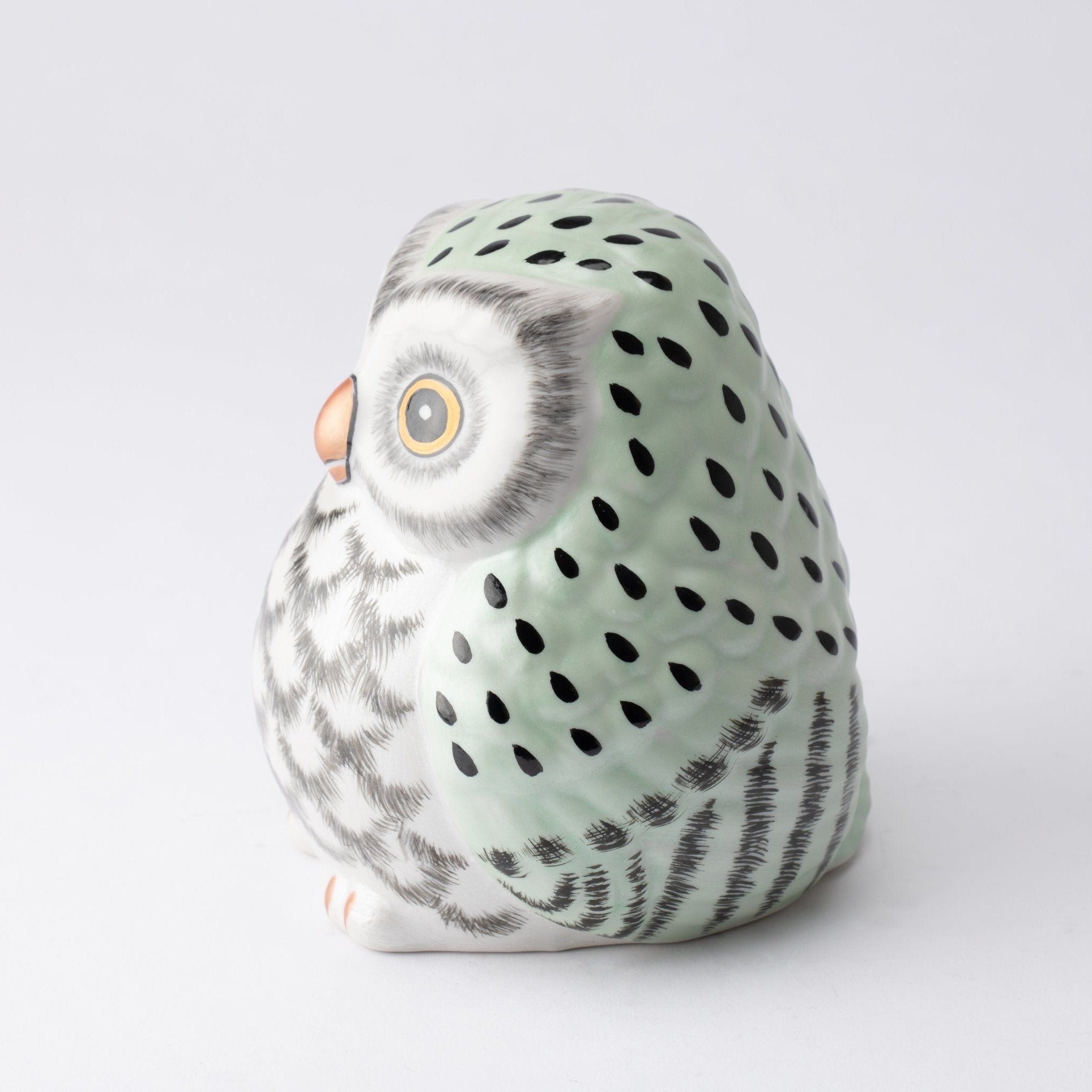 Kousai Kutani Owl Figurine - MUSUBI KILN - Quality Japanese Tableware and Gift