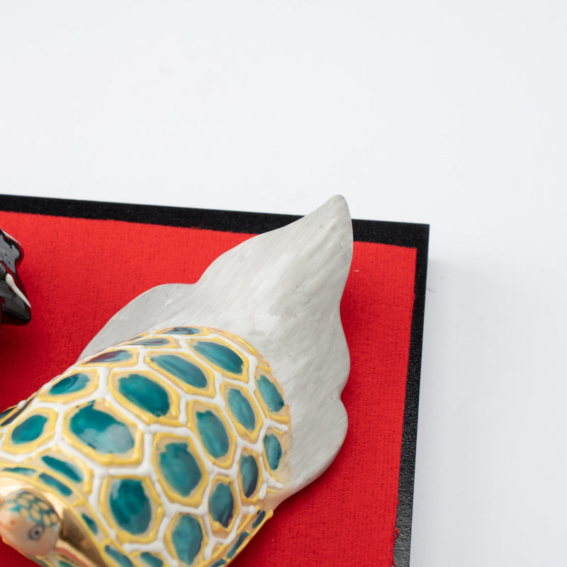 Kutani Crane and Turtle Figurine Pair - MUSUBI KILN - Quality Japanese Tableware and Gift