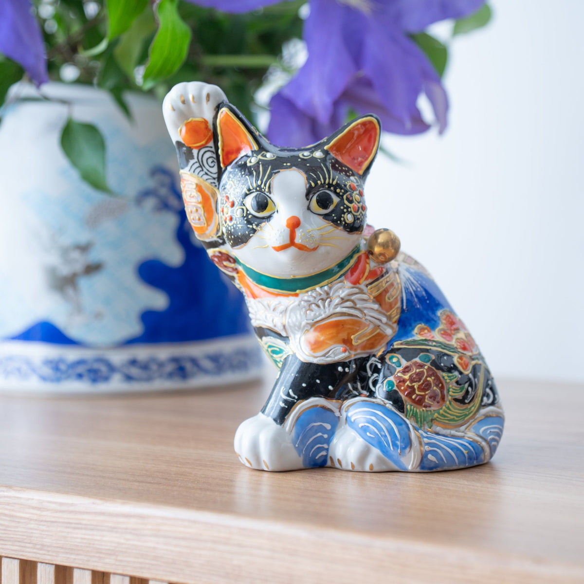 Auspicious Motifs Patterned Lucky Cat