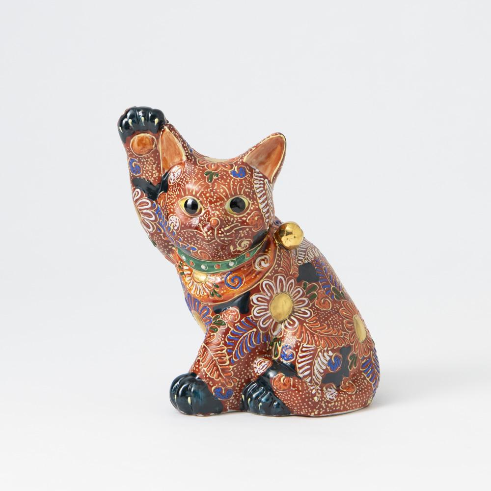 Flowers Leaves Patternd Lucky Cat