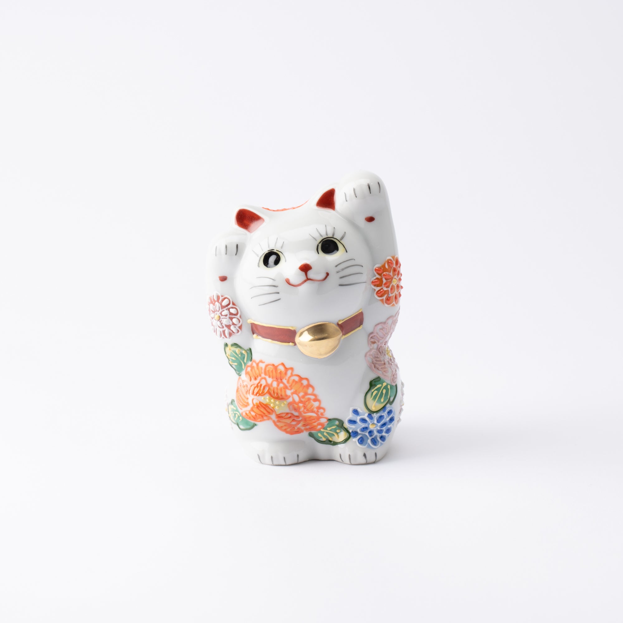 Kutani Lucky Cat - Maneki Neko W - MUSUBI KILN - Quality Japanese Tableware and Gift