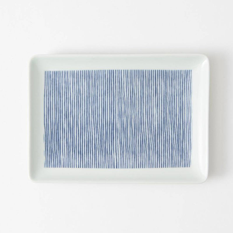 Kuvio Stripe Hasami Japanese Rectangle Plate - MUSUBI KILN - Quality Japanese Tableware and Gift