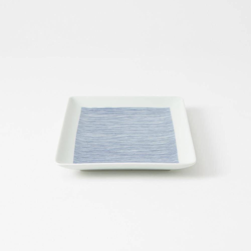 Kuvio Stripe Hasami Japanese Rectangle Plate - MUSUBI KILN - Quality Japanese Tableware and Gift