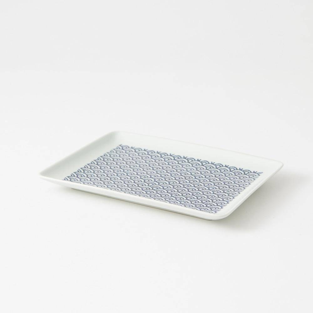 Kuvio Wave Hasami Japanese Rectangle Plate - MUSUBI KILN - Quality Japanese Tableware and Gift