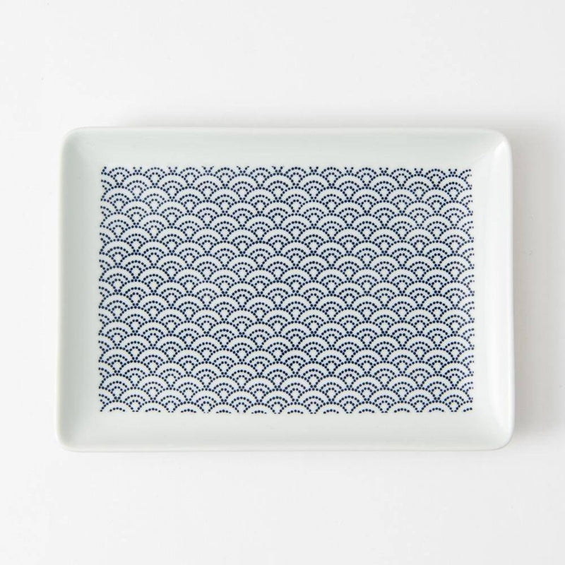 Kuvio Wave Hasami Japanese Rectangle Plate - MUSUBI KILN - Quality Japanese Tableware and Gift