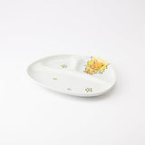 Lion Hasami Wave Children's Divided Plate - MUSUBI KILN - Quality Japanese Tableware and Gift