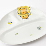 Lion Hasami Wave Children's Divided Plate - MUSUBI KILN - Quality Japanese Tableware and Gift