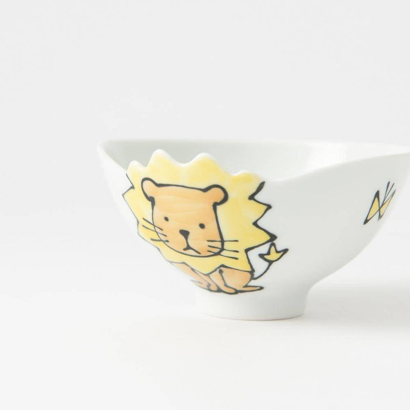 Lion Hasami Wave Japanese Rice Bowl S - MUSUBI KILN - Quality Japanese Tableware and Gift