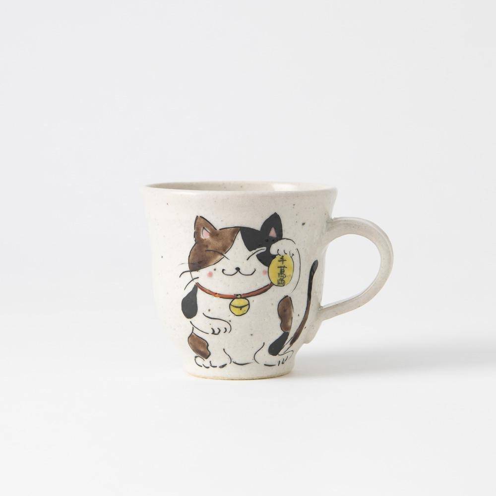 Lucky Cat Kutani Mug - MUSUBI KILN - Quality Japanese Tableware and Gift