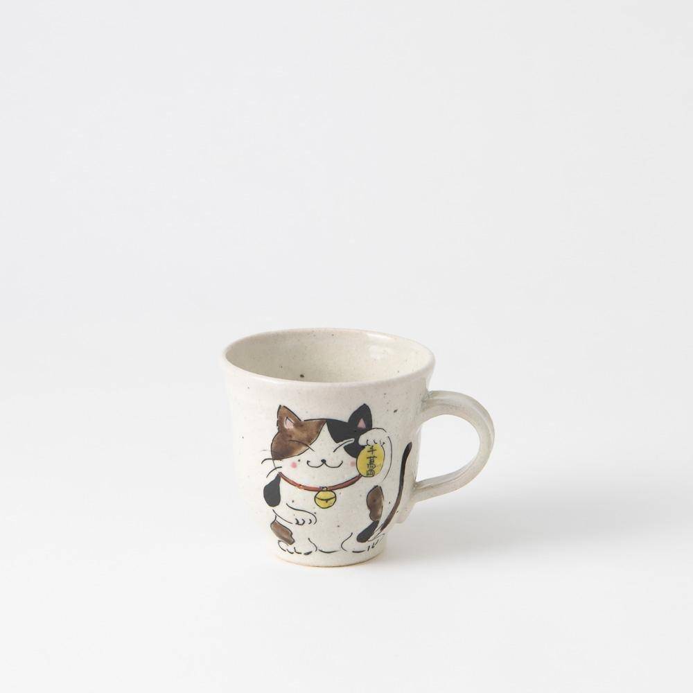 Lucky Cat Kutani Mug - MUSUBI KILN - Quality Japanese Tableware and Gift