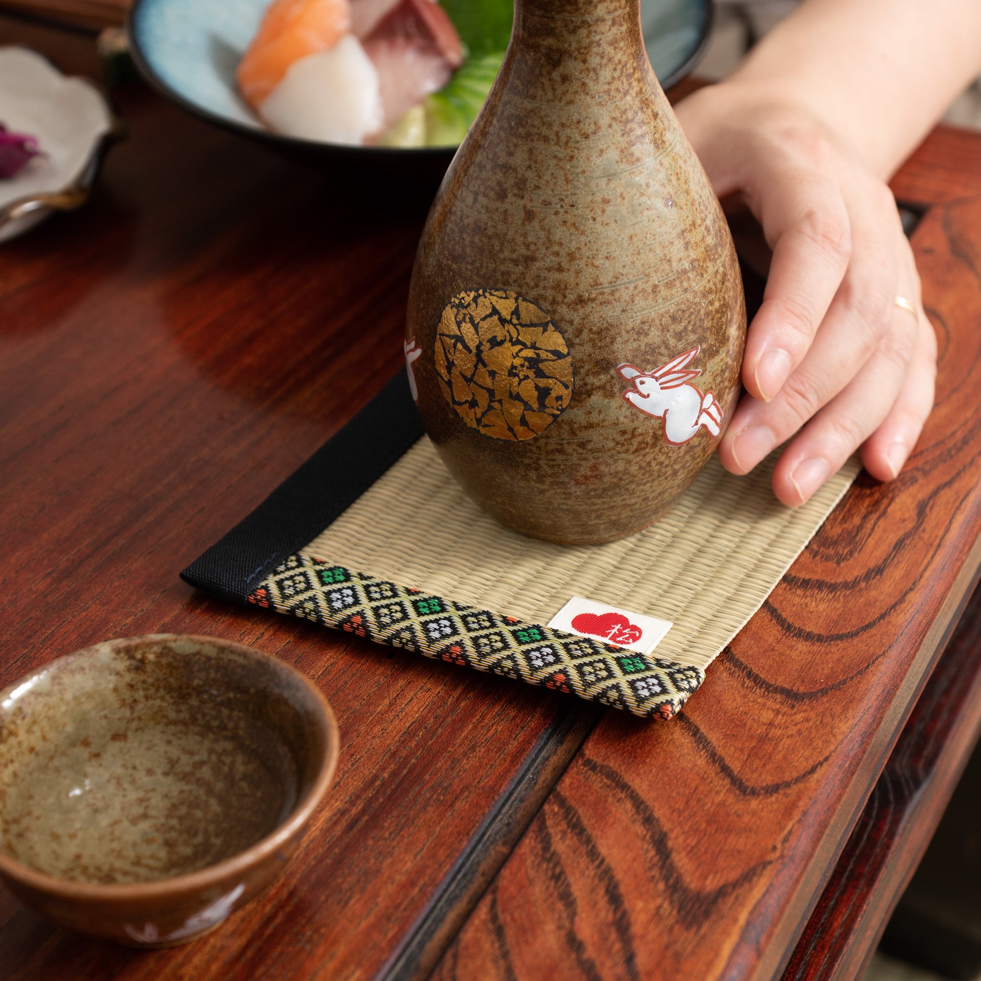 Matsuba Tatami Igusa Japanese Rush Coaster - MUSUBI KILN - Quality Japanese Tableware and Gift