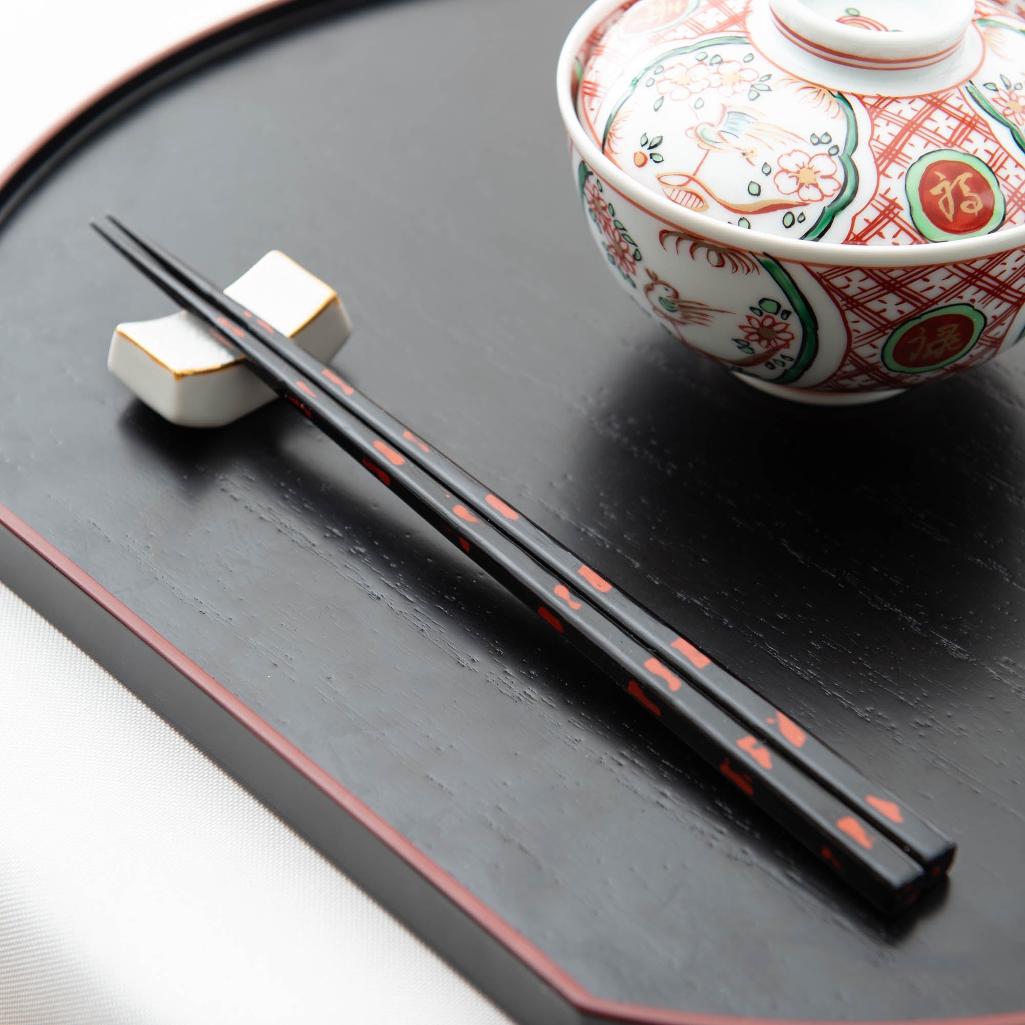 Matsukan Akebono/Negoro Wakasa Lacquerware Set of Two Pairs of Chopsticks 23.5 cm (9.3 in) / 20.5 cm (8.1 in) - MUSUBI KILN - Quality Japanese Tableware and Gift