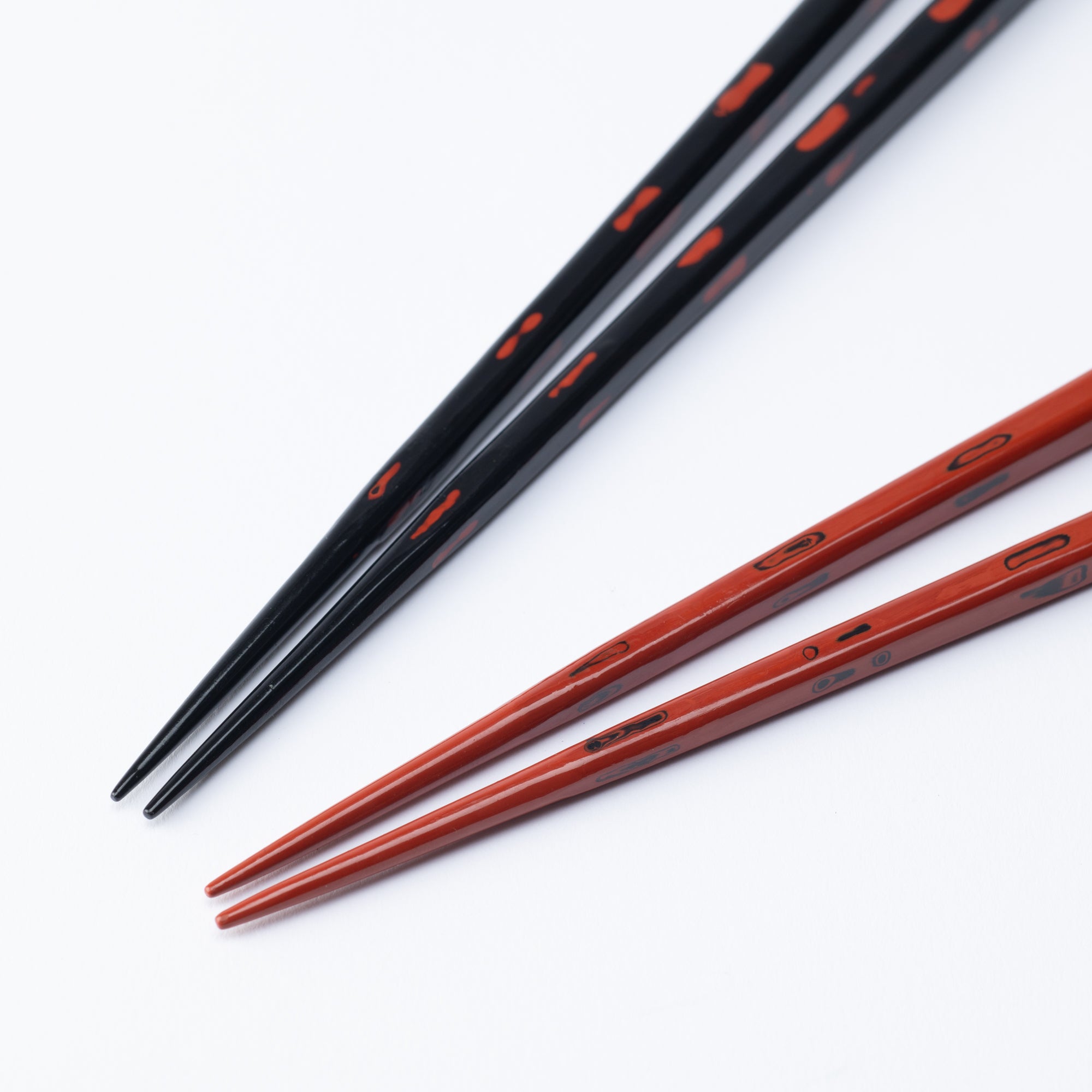 Matsukan Akebono/Negoro Wakasa Lacquerware Set of Two Pairs of Chopsticks 23.5 cm (9.3 in) / 20.5 cm (8.1 in) - MUSUBI KILN - Quality Japanese Tableware and Gift