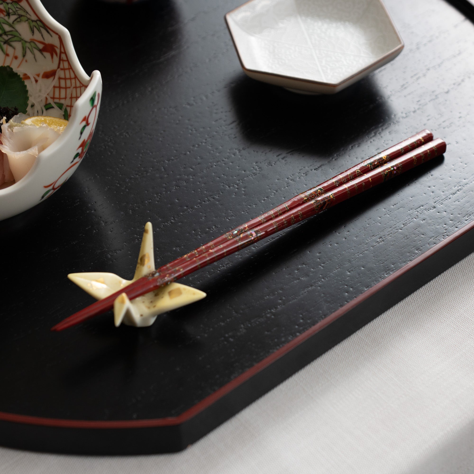 Matsukan Chiyo - Nishiki Wakasa Lacquerware Set of Two Pairs of Chopsticks 23.5 cm (9.3 in) / 21.5 cm (8.5 in) - MUSUBI KILN - Quality Japanese Tableware and Gift