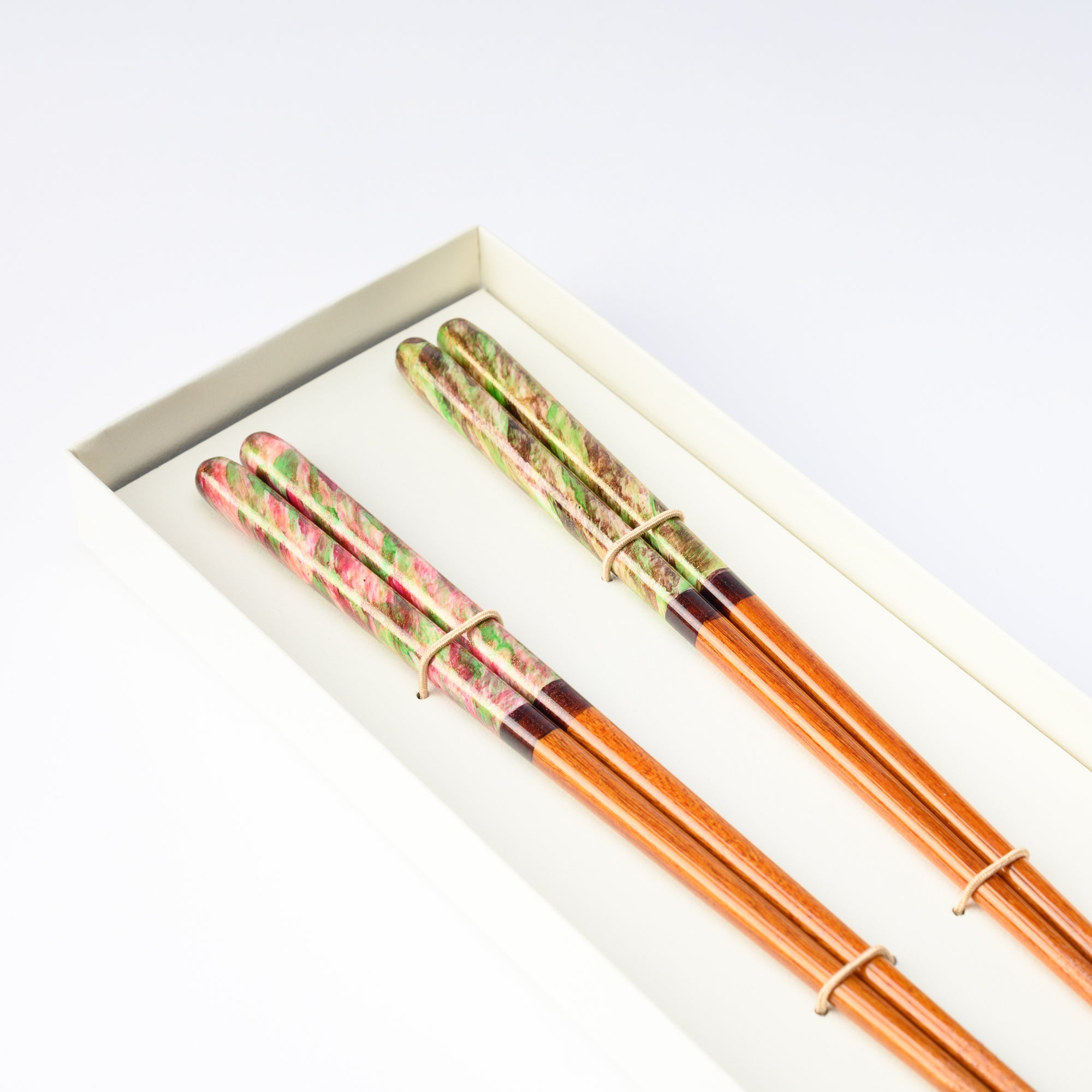 Matsukan Crystal Komorebi Wakasa Lacquerware Chopsticks Set 22.5 cm (8.9 in) with Chopstick Rests (Set of Two) - MUSUBI KILN - Quality Japanese Tableware and Gift