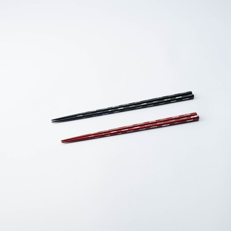 Matsukan Kai - Kiriko Wakasa Lacquerware Set of Two Pairs of Chopsticks 23.5 cm (9.3 in) / 21.5 cm (8.5 in) - MUSUBI KILN - Quality Japanese Tableware and Gift