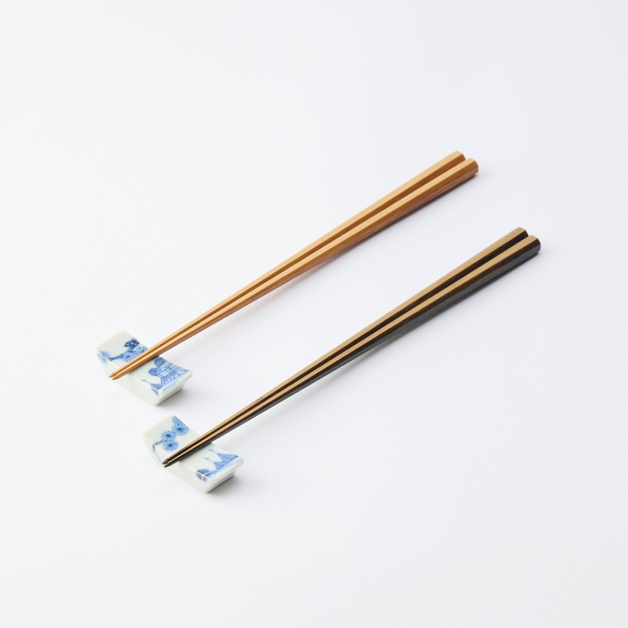 Matsukan Octagonal Shiratake Kyoto Bamboo Wakasa Lacquerware Chopsticks Set of Two Pairs of Chopsticks 24 cm (9.4 in) - MUSUBI KILN - Quality Japanese Tableware and Gift