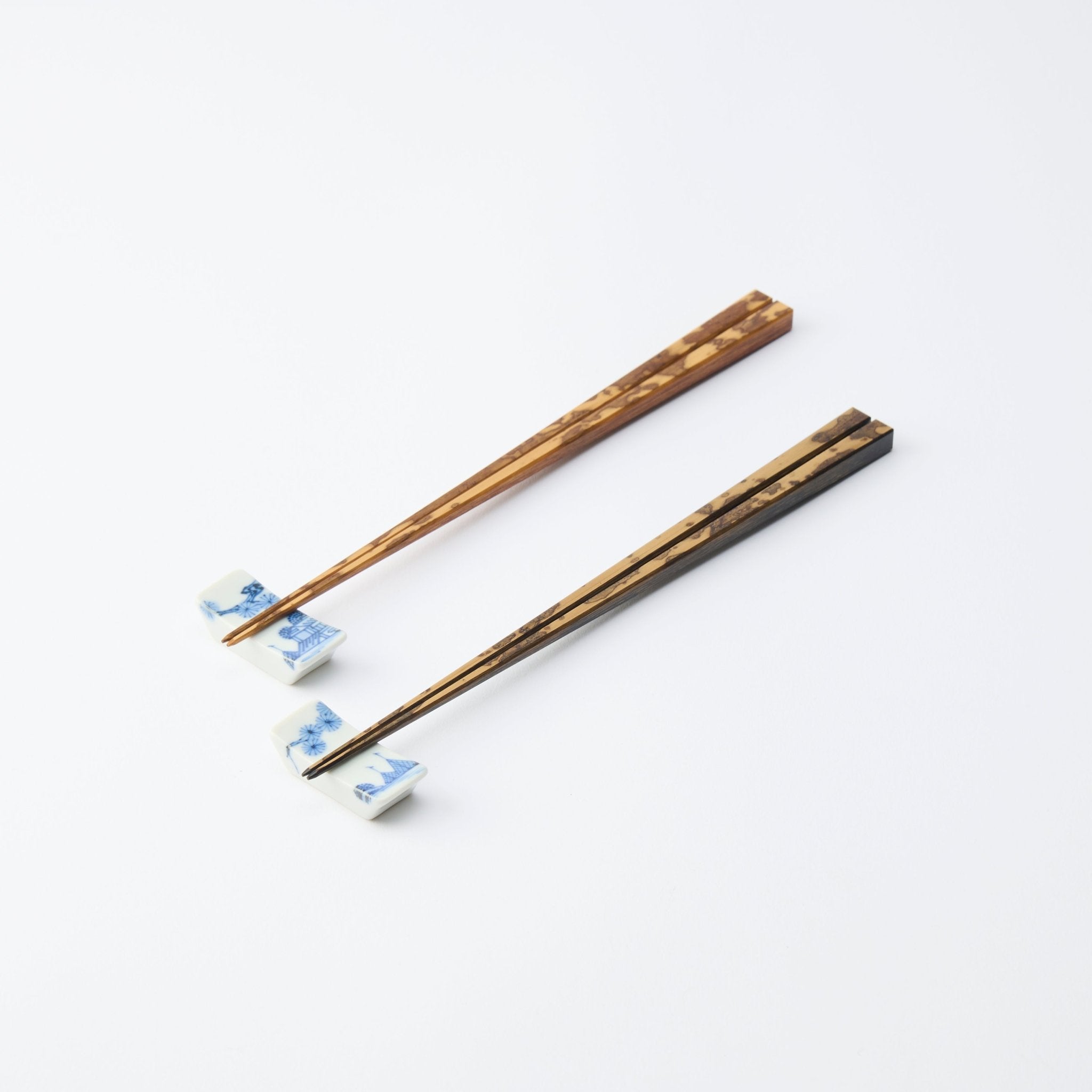 Matsukan Square Zumen Kyoto Bamboo Wakasa Lacquerware Chopsticks Set of Two Pairs of Chopsticks 24 cm (9.4 in) - MUSUBI KILN - Quality Japanese Tableware and Gift