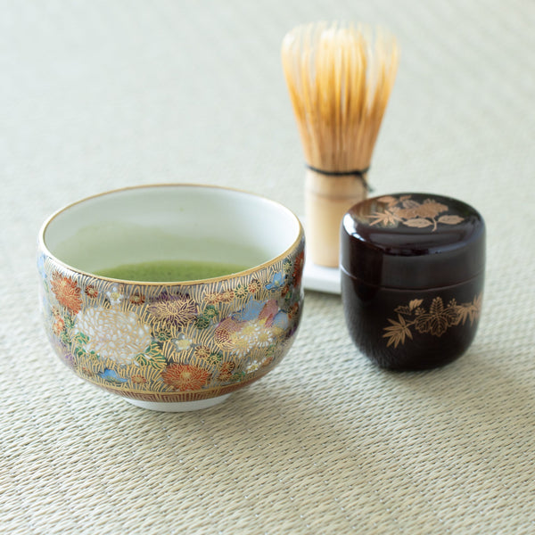 Mayama Hanazume Kutani Matcha Bowl Chawan - MUSUBI KILN - Quality Japanese Tableware and Gift