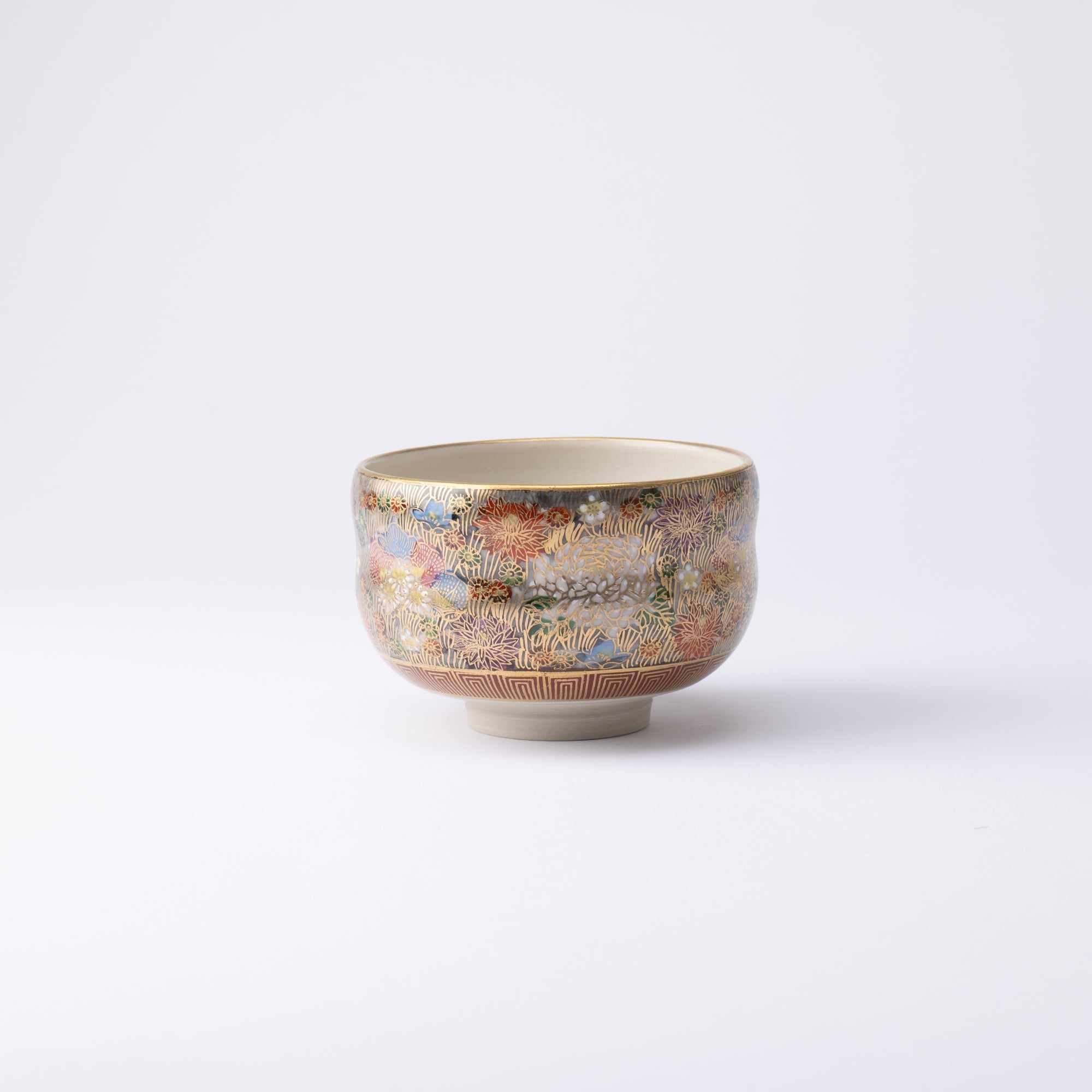 Mayama Hanazume Kutani Matcha Bowl Chawan - MUSUBI KILN - Quality Japanese Tableware and Gift