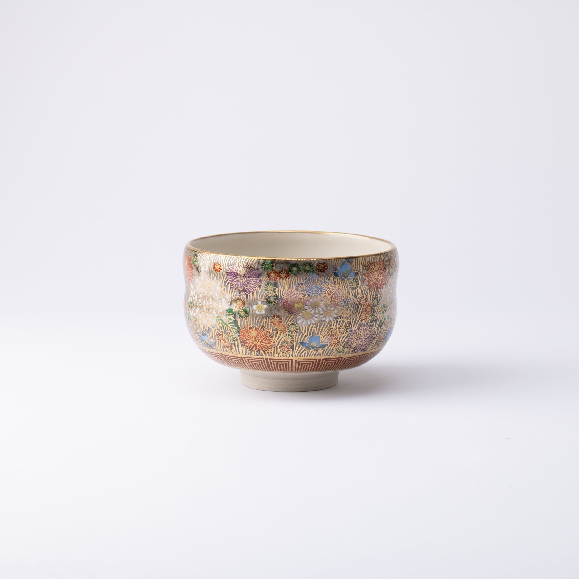 Mayama Hanazume Kutani Matcha Bowl Chawan - MUSUBI KILN - Quality Japanese Tableware and Gift