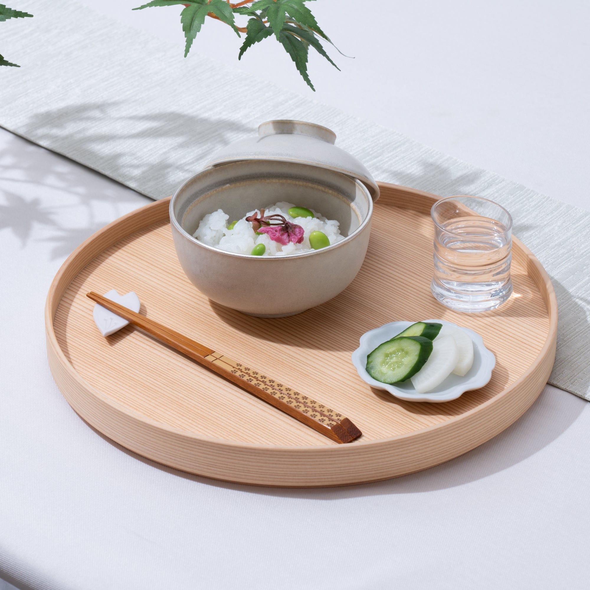 MERU Haku Silver Line Mino Ware Kobachi Bowl with lid - MUSUBI KILN - Quality Japanese Tableware and Gift