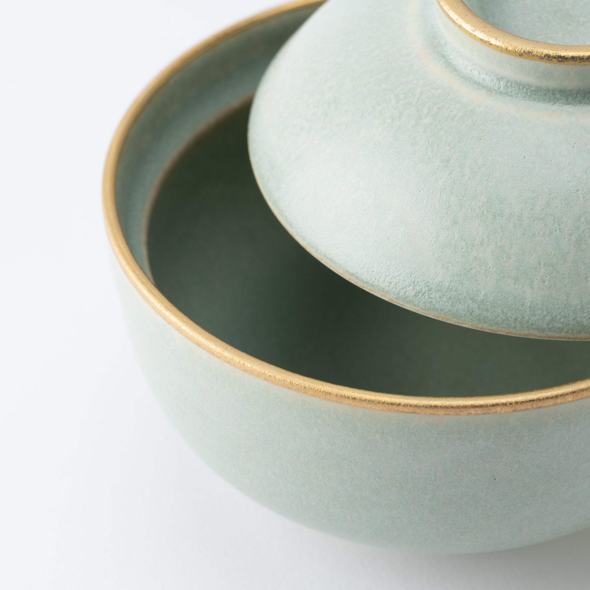 MERU Sui Gold Line Mino Ware Kobachi Bowl with lid - MUSUBI KILN - Quality Japanese Tableware and Gift