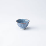 Midou Kiln Seigaiha Blue Wave Hasami Japanese Small Teacup - MUSUBI KILN - Quality Japanese Tableware and Gift