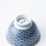 Midou Kiln Seigaiha Blue Wave Hasami Japanese Small Teacup - MUSUBI KILN - Quality Japanese Tableware and Gift