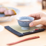 Midou Kiln Seigaiha Blue Wave Hasami Japanese Small Teacup - MUSUBI KILN - Quality Japanese Tableware and Gift