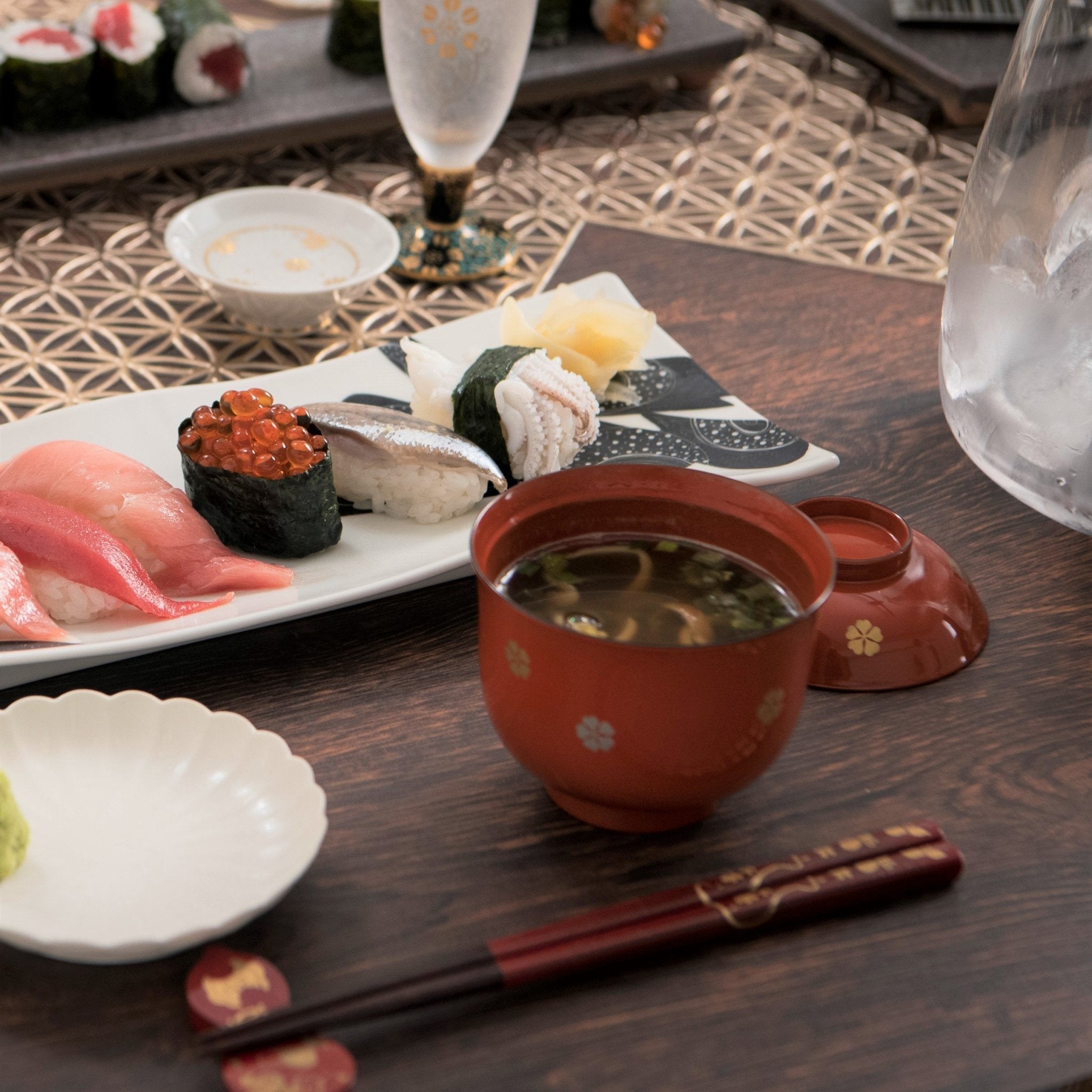 MINI SAKURA Yamanaka Lacquerware Miso Soup Bowl - MUSUBI KILN - Quality Japanese Tableware and Gift