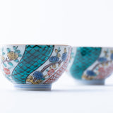 Mitsui Tamekichi Colored Flower Patterns Sake Set - MUSUBI KILN - Quality Japanese Tableware and Gift