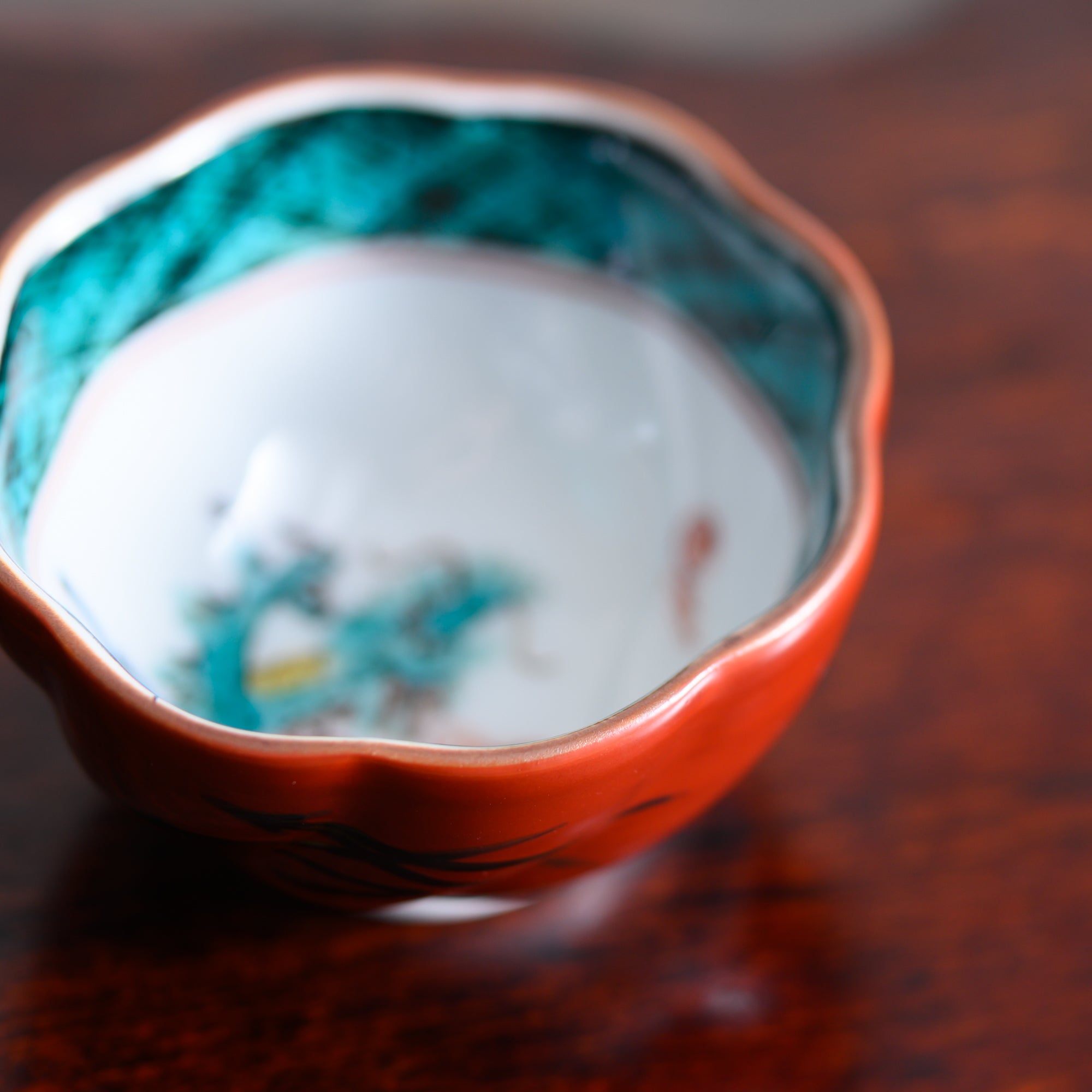 Mitsui Tamekichi Plum - Shaped Dragon Guinomi Sake Cup - MUSUBI KILN - Quality Japanese Tableware and Gift