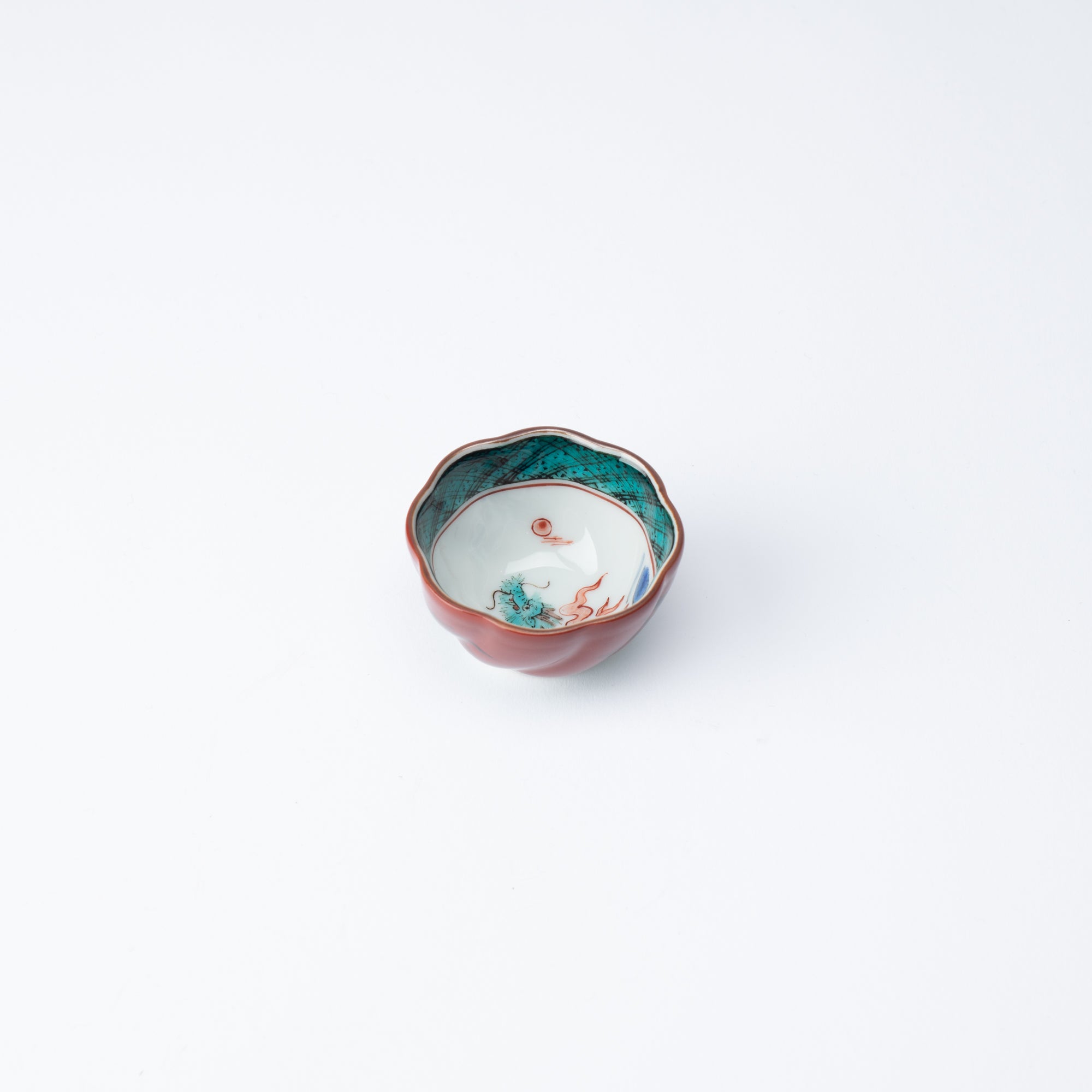 Mitsui Tamekichi Plum - Shaped Dragon Guinomi Sake Cup - MUSUBI KILN - Quality Japanese Tableware and Gift