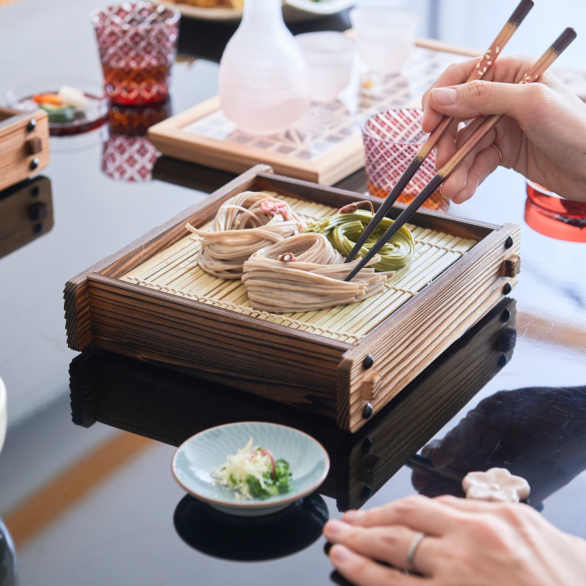 Miyabi Urushi Nezuko Kiso Woodwork Japanese Soba Tray - MUSUBI KILN - Quality Japanese Tableware and Gift