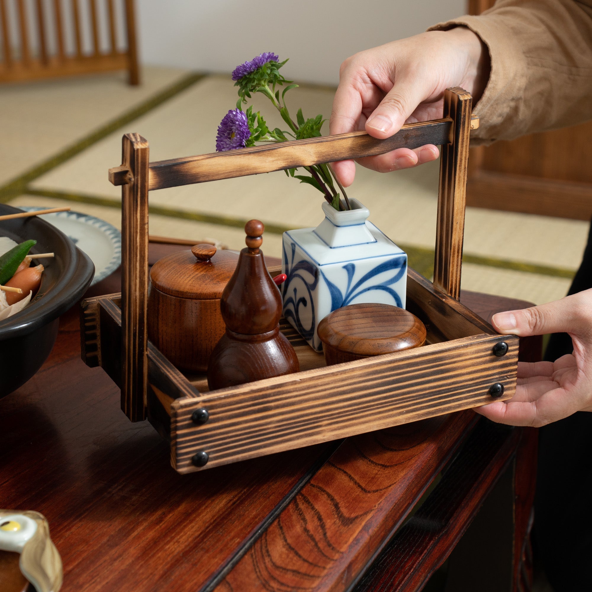 Miyabi Urushi Nezuko Kiso Woodwork Seasoning Tray - MUSUBI KILN - Quality Japanese Tableware and Gift