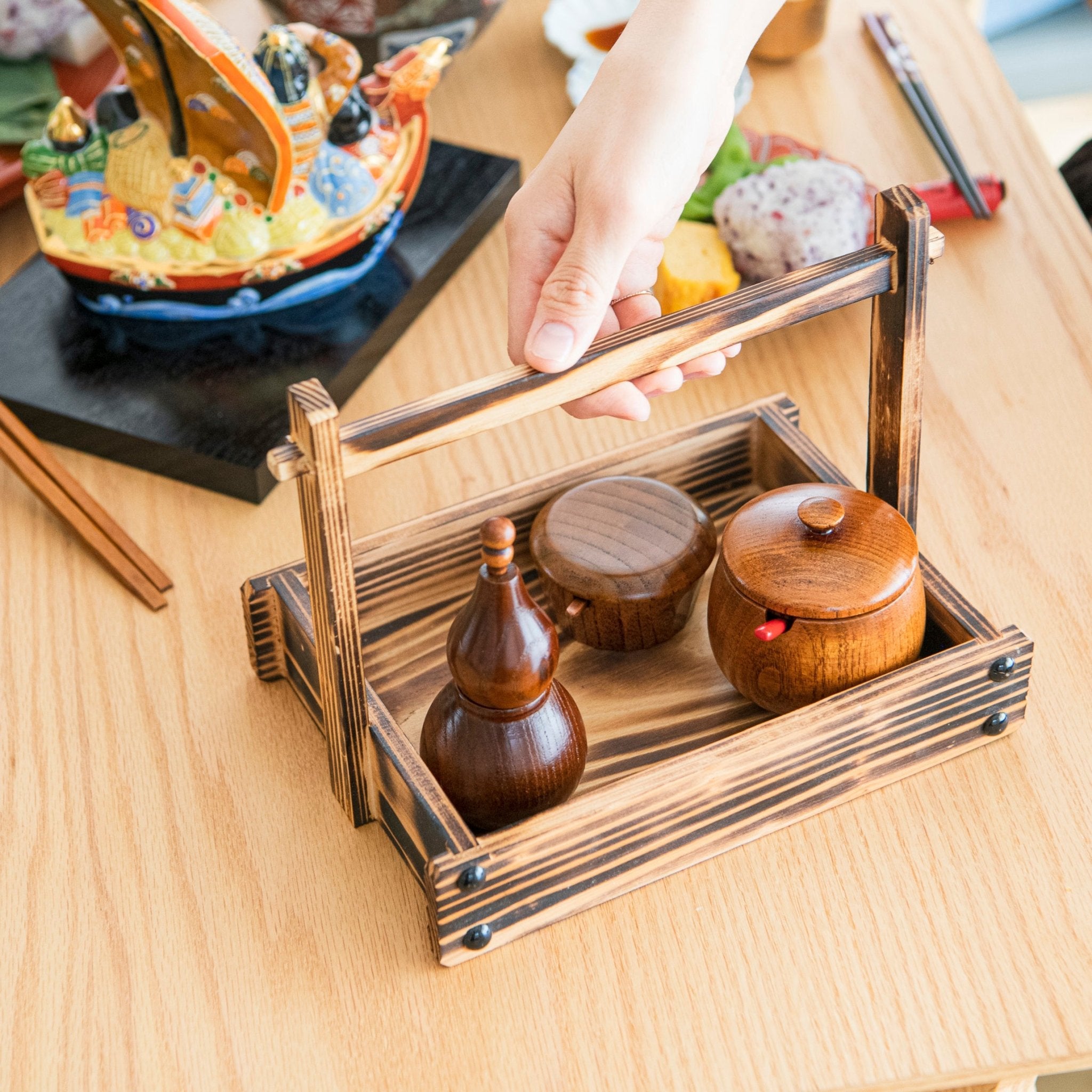 Miyabi Urushi Nezuko Kiso Woodwork Seasoning Tray - MUSUBI KILN - Quality Japanese Tableware and Gift