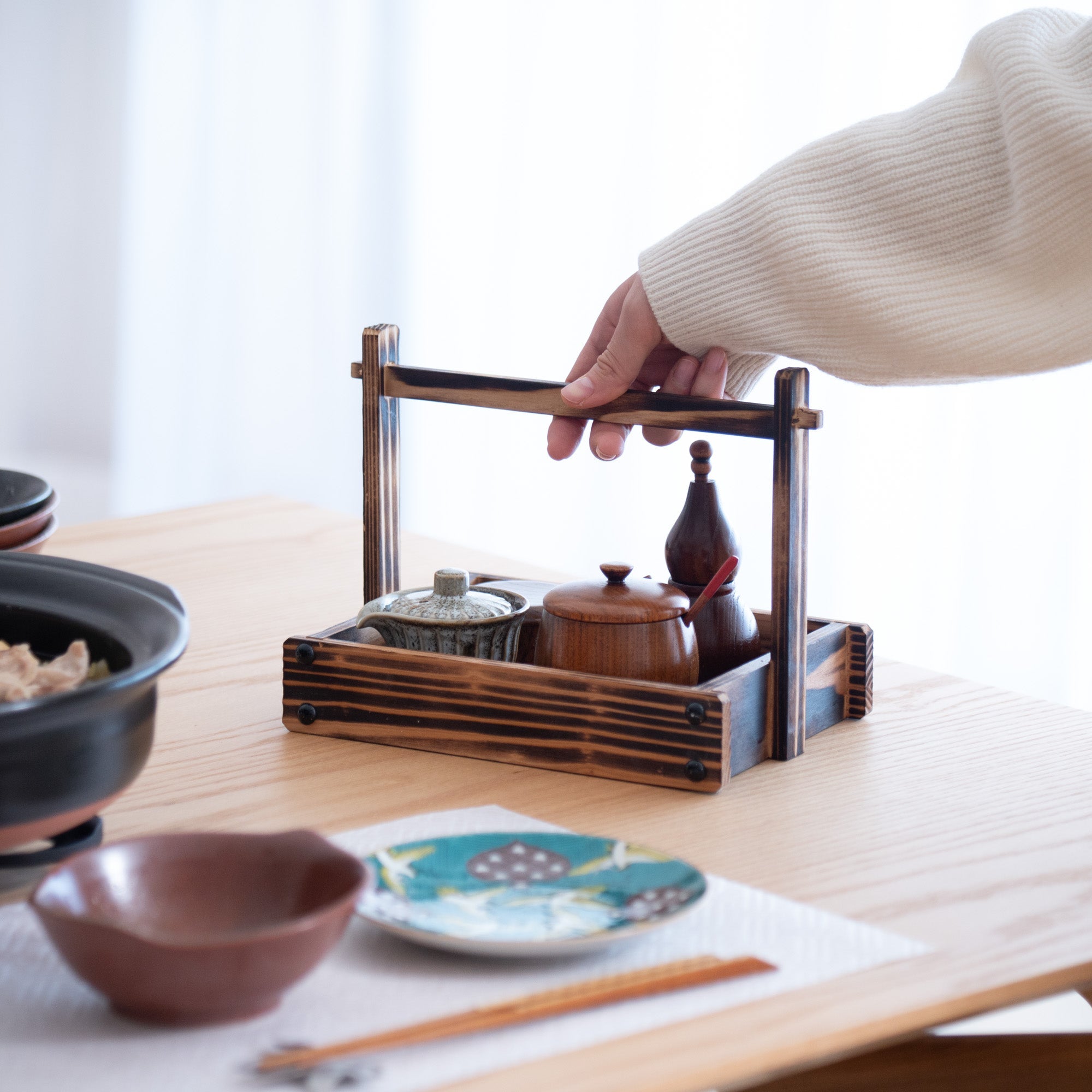 Miyabi Urushi Nezuko Kiso Woodwork Seasoning Tray - MUSUBI KILN - Quality Japanese Tableware and Gift