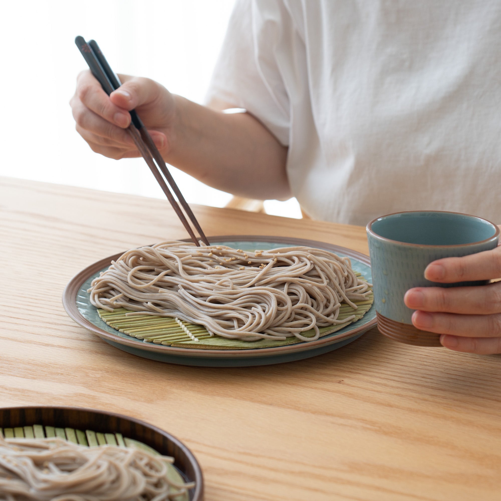 Miyabi Urushi Round Japanese Soba Bamboo Strainer - MUSUBI KILN - Quality Japanese Tableware and Gift