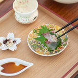 Modern Hanazume Kutani Sauce Plate Set - MUSUBI KILN - Quality Japanese Tableware and Gift