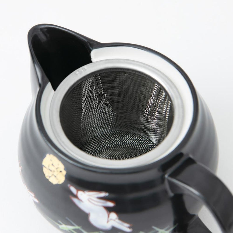 Kutani Ware Moon and Rabbit Black Japanese Teapot (Kyusu) – Japanese ...
