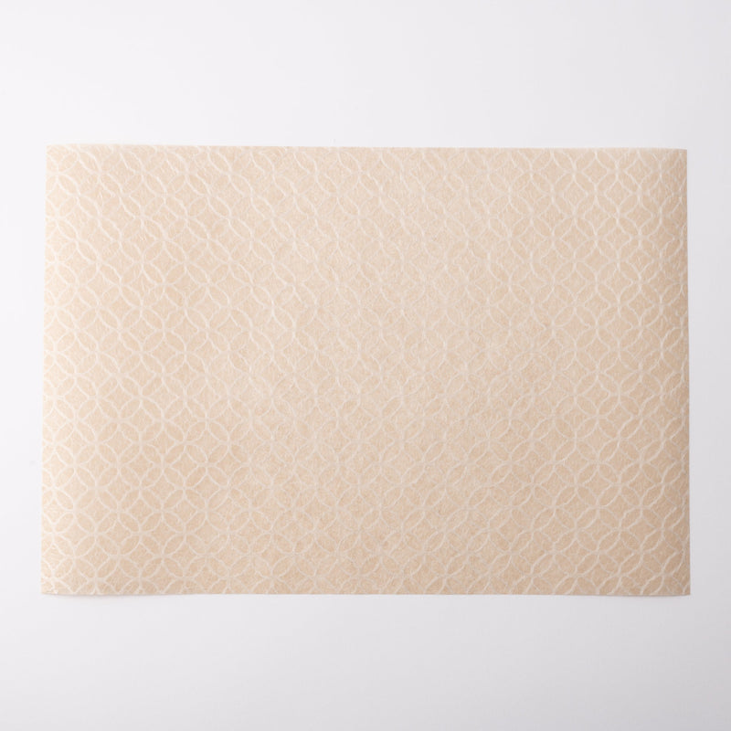 Morisa Beige Shippou Tosa Washi Paper Place Mat (5 sheets) - MUSUBI KILN - Quality Japanese Tableware and Gift