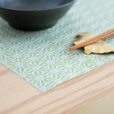 Morisa Green Hemp Leaf Tosa Washi Paper Place Mat (5 sheets) - MUSUBI KILN - Quality Japanese Tableware and Gift