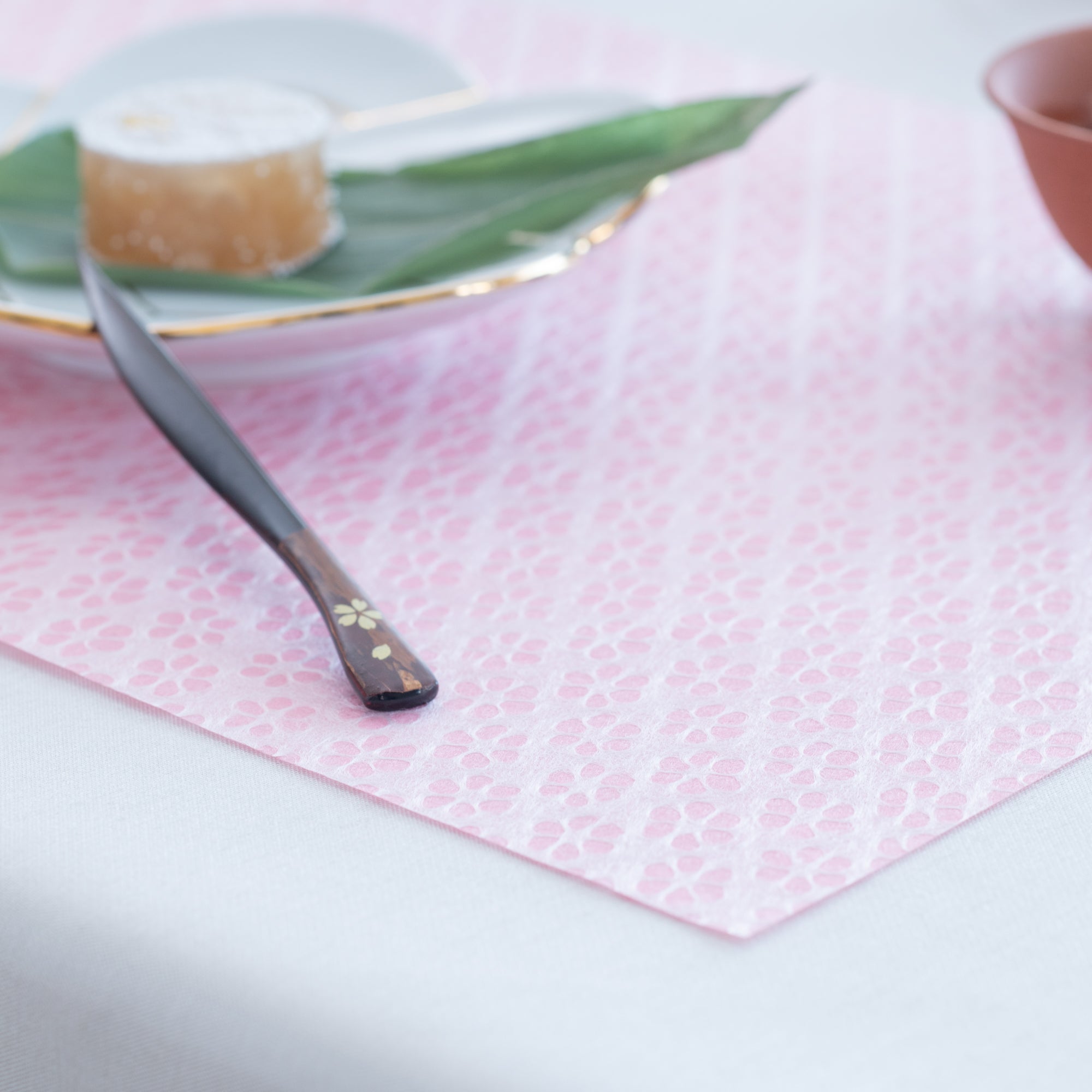 Morisa Pink Plum Blossom Tosa Washi Paper Place Mat (5 sheets) - MUSUBI KILN - Quality Japanese Tableware and Gift