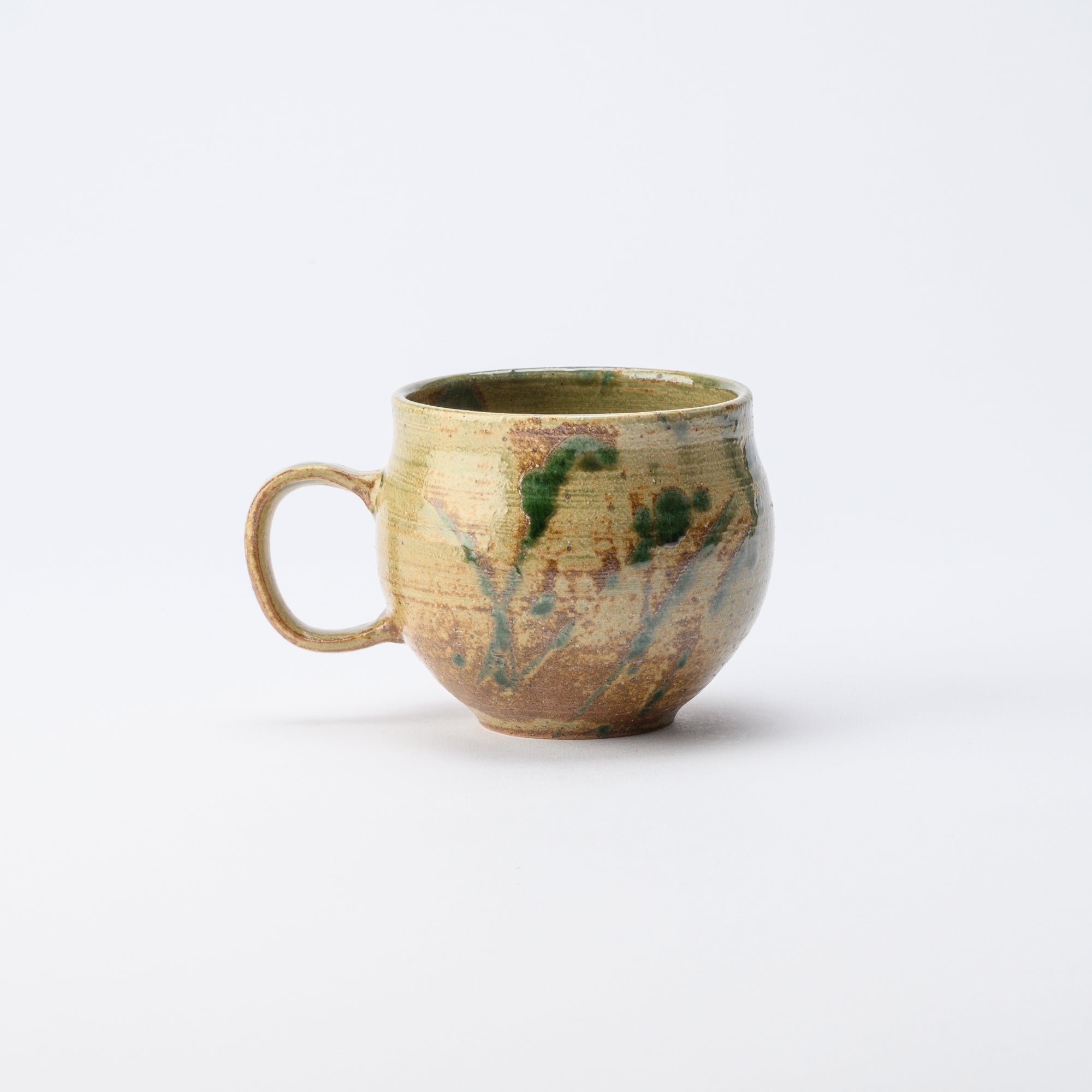 Musashi Kiln Brown Water Plant Mino Ware Mug - MUSUBI KILN - Quality Japanese Tableware and Gift