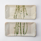 Musashi Kiln Water Plant Mino Ware Long Plate - MUSUBI KILN - Quality Japanese Tableware and Gift