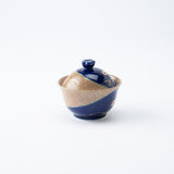 Musubi Mono Blue Glaze Gold Chrysanthemum Arita Chawanmushi Bowl - MUSUBI KILN - Quality Japanese Tableware and Gift